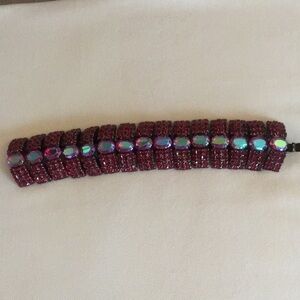 Elegant Ruby and Iridescent Bracelet by Lawrence VBRA Brilliant in person!